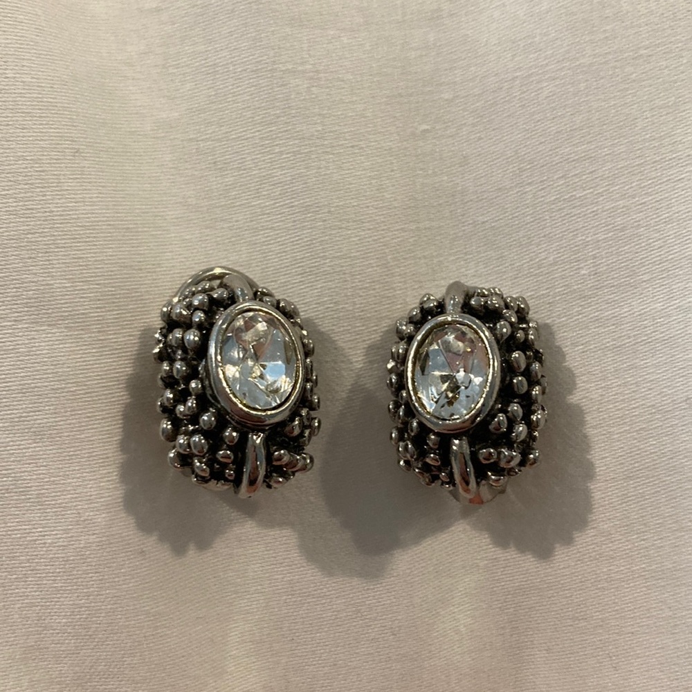 Vintage Silver and Diamond Earrings